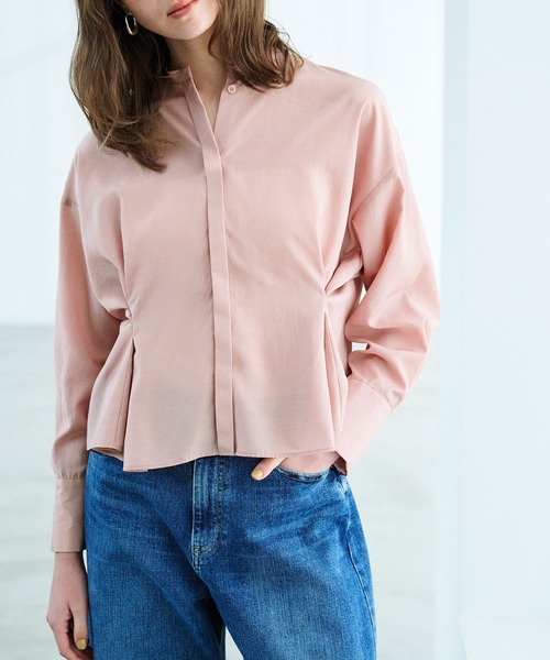 N.O.R.C（ノーク）の「ブライトローン撥水フォルムブラウス【AIRY MOTION】（シャツ/ブラウス・レディース・ホワイト/ピンク/ネイビー・フリー）」の3枚目の写真