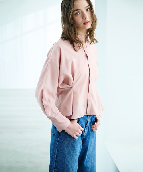 N.O.R.C（ノーク）の「ブライトローン撥水フォルムブラウス【AIRY MOTION】（シャツ/ブラウス・レディース・ホワイト/ピンク/ネイビー・フリー）」の4枚目の写真