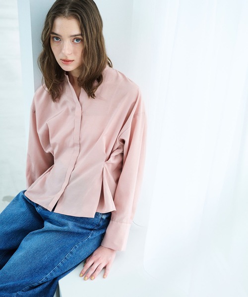 N.O.R.C（ノーク）の「ブライトローン撥水フォルムブラウス【AIRY MOTION】（シャツ/ブラウス・レディース・ホワイト/ピンク/ネイビー・フリー）」の8枚目の写真