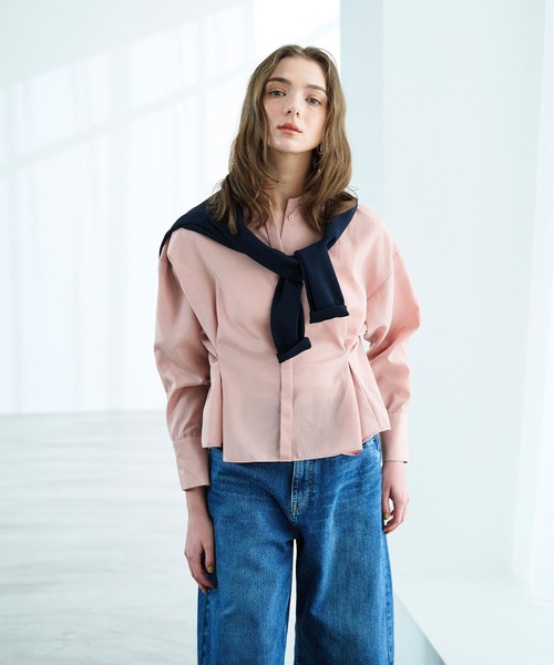 N.O.R.C（ノーク）の「ブライトローン撥水フォルムブラウス【AIRY MOTION】（シャツ/ブラウス・レディース・ホワイト/ピンク/ネイビー・フリー）」の10枚目の写真