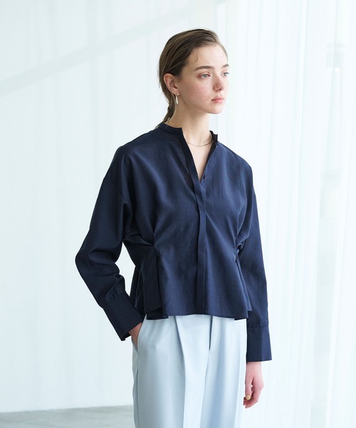 N.O.R.C（ノーク）の「ブライトローン撥水フォルムブラウス【AIRY MOTION】（シャツ/ブラウス・レディース・ホワイト/ピンク/ネイビー・フリー）」の14枚目の写真