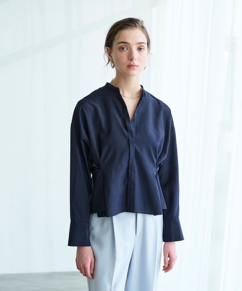 N.O.R.C（ノーク）の「ブライトローン撥水フォルムブラウス【AIRY MOTION】（シャツ/ブラウス・レディース・ホワイト/ピンク/ネイビー・フリー）」の15枚目の写真