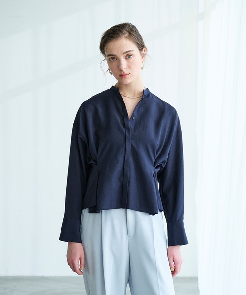 N.O.R.C（ノーク）の「ブライトローン撥水フォルムブラウス【AIRY MOTION】（シャツ/ブラウス・レディース・ホワイト/ピンク/ネイビー・フリー）」の16枚目の写真