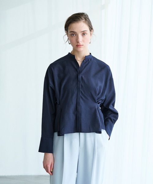 N.O.R.C（ノーク）の「ブライトローン撥水フォルムブラウス【AIRY MOTION】（シャツ/ブラウス・レディース・ホワイト/ピンク/ネイビー・フリー）」の18枚目の写真