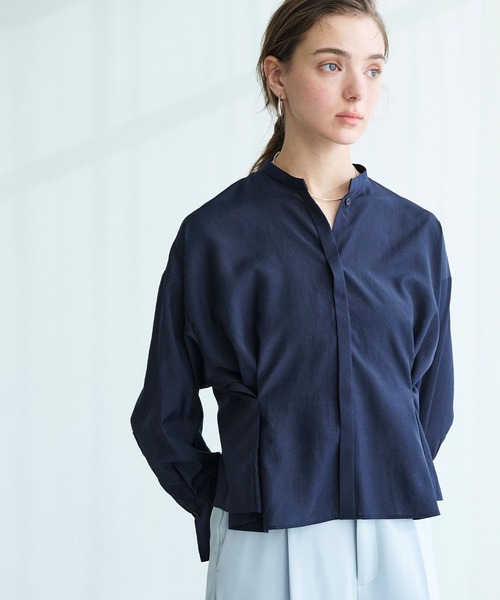 N.O.R.C（ノーク）の「ブライトローン撥水フォルムブラウス【AIRY MOTION】（シャツ/ブラウス・レディース・ホワイト/ピンク/ネイビー・フリー）」の19枚目の写真