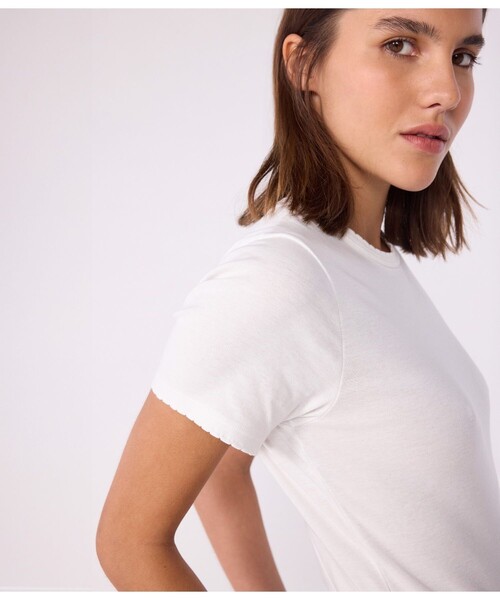 PETIT BATEAU(プチバトー)の「ポワンココット半袖Tシャツ(Tシャツ/カットソー・レディース・ホワイト・LARGE/XX-SMALL/X-SMALL/SMALL/MEDIUM)」の8枚目の写真