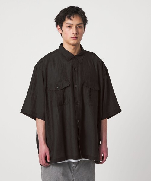 CITEN(シテン)の「<CITEN>ダブルポケットエアリーシャツ(シャツ/ブラウス・メンズ・ブラック/ホワイト・L/M)」の5枚目の写真