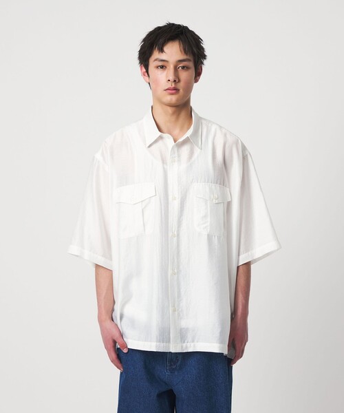 CITEN(シテン)の「<CITEN>ダブルポケットエアリーシャツ(シャツ/ブラウス・メンズ・ブラック/ホワイト・L/M)」の7枚目の写真