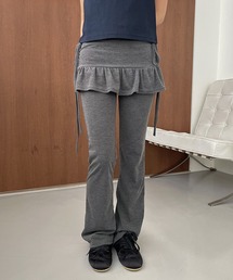 サイドリボンスカートレイヤード風パンツ
