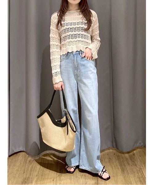 AZUL by moussy(アズールバイマウジー)の「【サイズ,身長別画像あり】AZUL DENIM リラックスワイドデニム(デニムパンツ・レディース・ブルー/ライトブルー・24inch/25inch/26inch/27inch)」の7枚目の写真
