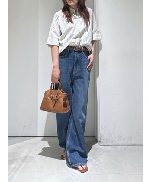 AZUL by moussy(アズールバイマウジー)の「【サイズ,身長別画像あり】AZUL DENIM リラックスワイドデニム(デニムパンツ・レディース・ブルー/ライトブルー・24inch/25inch/26inch/27inch)」の11枚目の写真