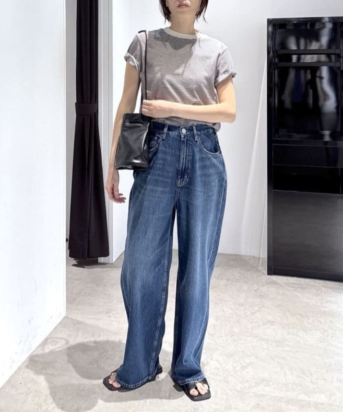 AZUL by moussy(アズールバイマウジー)の「【サイズ,身長別画像あり】AZUL DENIM リラックスワイドデニム(デニムパンツ・レディース・ブルー/ライトブルー・24inch/25inch/26inch/27inch)」の13枚目の写真