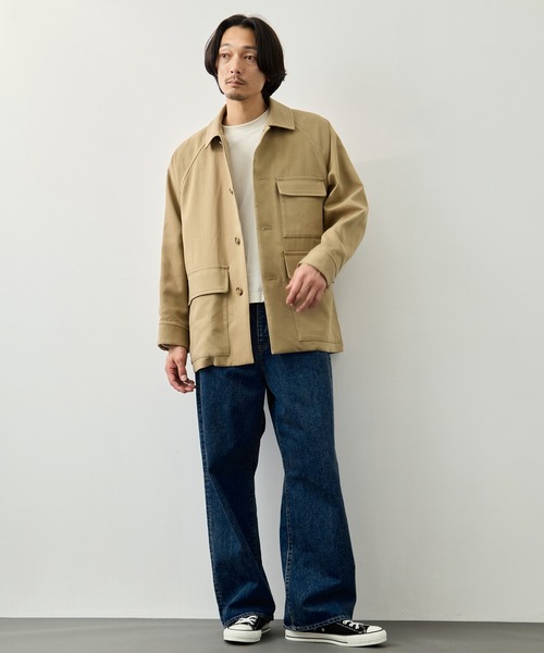 CITY TOKYO(シティトウキョウ)の「【CITY TOKYO】ダブルクロス カバーオール(カバーオール・メンズ・ブラック/ベージュ・1/2)」の7枚目の写真