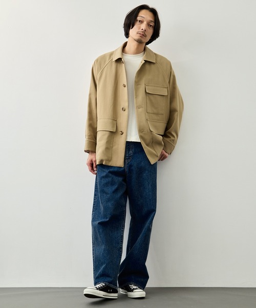 CITY TOKYO(シティトウキョウ)の「【CITY TOKYO】ダブルクロス カバーオール(カバーオール・メンズ・ブラック/ベージュ・1/2)」の8枚目の写真