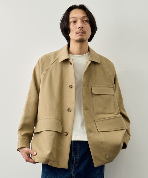 CITY TOKYO(シティトウキョウ)の「【CITY TOKYO】ダブルクロス カバーオール(カバーオール・メンズ・ブラック/ベージュ・1/2)」の3枚目の写真