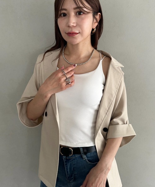 MYMOOD.(マイムード)の「カップ付きスパゲッティストラップキャミソール(キャミソール・レディース・ホワイト/グレー/ピンク/ブラック/アイボリー・FREE)」の15枚目の写真