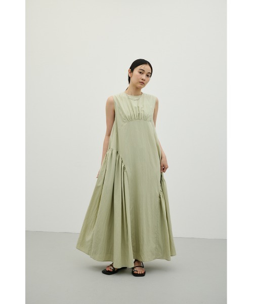 STYLEMIXER（スタイルミキサー）の「ギャザーパネルリラックスワンピース（ワンピース・レディース・ミント/ブラック/ホワイト・MEDIUM/SMALL）」の9枚目の写真