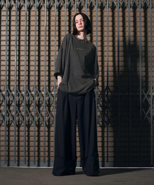 ERAR(エラー)の「【ERAR】ヴィンテージライクオーバーサイズメタルプレートTシャツ(Tシャツ/カットソー・メンズ・ブラック/ホワイト/ブラック系・L/M/XL/S)」の10枚目の写真