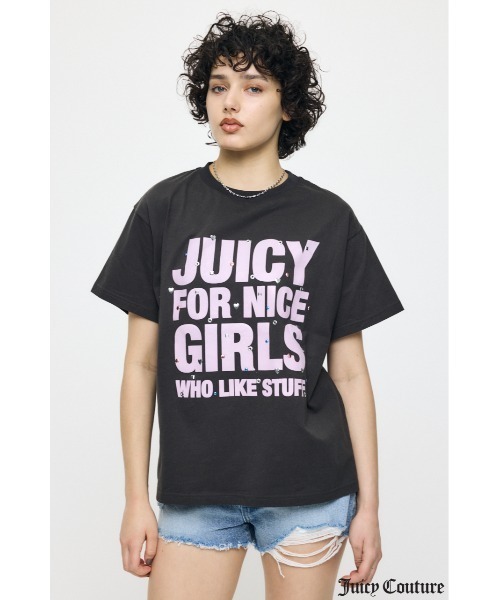 MOUSSY（マウジー）の「JC GIRLS SLOGAN Tシャツ（Tシャツ/カットソー・レディース・ライトピンク/ライトブラック/ホワイト・FREE）」の2枚目の写真
