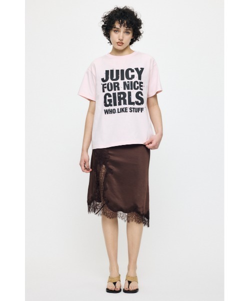 MOUSSY（マウジー）の「JC GIRLS SLOGAN Tシャツ（Tシャツ/カットソー・レディース・ライトピンク/ライトブラック/ホワイト・FREE）」の12枚目の写真