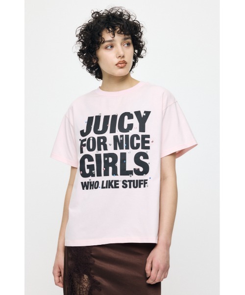 MOUSSY（マウジー）の「JC GIRLS SLOGAN Tシャツ（Tシャツ/カットソー・レディース・ライトピンク/ライトブラック/ホワイト・FREE）」の14枚目の写真