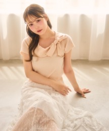 ドレープリボンニット