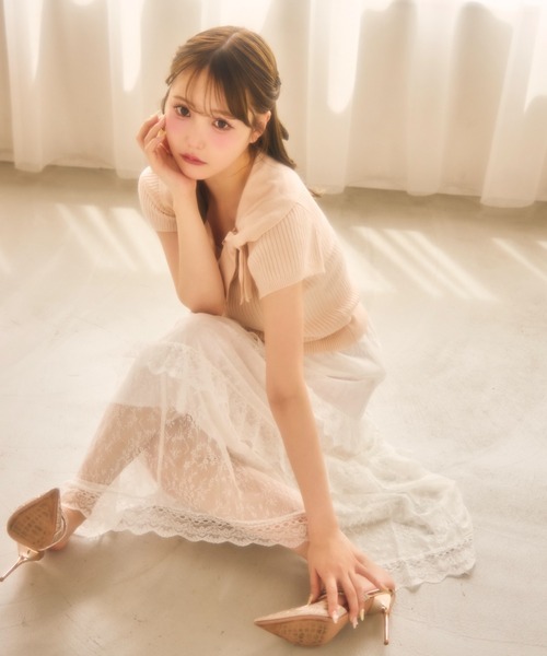 miune（ミューヌ）の「ドレープリボンニット（ニット/セーター・レディース・グレー/ピンク/ホワイト/クリーム・FREE）」の20枚目の写真