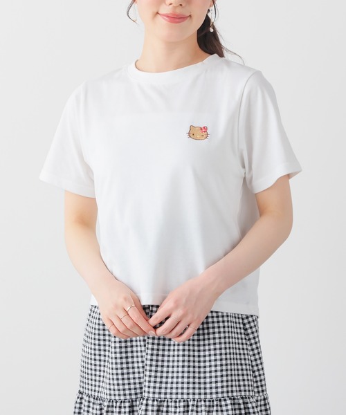 Honeys(ハニーズ)の「ハローキティ/Tシャツ(Tシャツ/カットソー・レディース・イエロー/ピンク/ホワイト/サックスブルー/ブラック・3L/L/LL/M/S)」の1枚目の写真