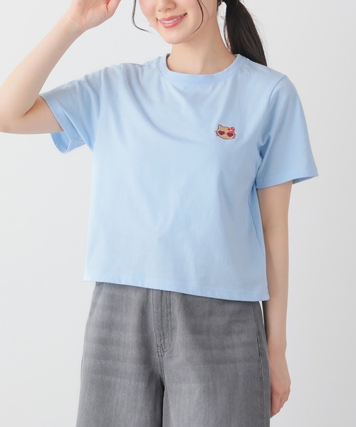 Honeys(ハニーズ)の「ハローキティ/Tシャツ(Tシャツ/カットソー・レディース・イエロー/ピンク/ホワイト/サックスブルー/ブラック・3L/L/LL/M/S)」の3枚目の写真