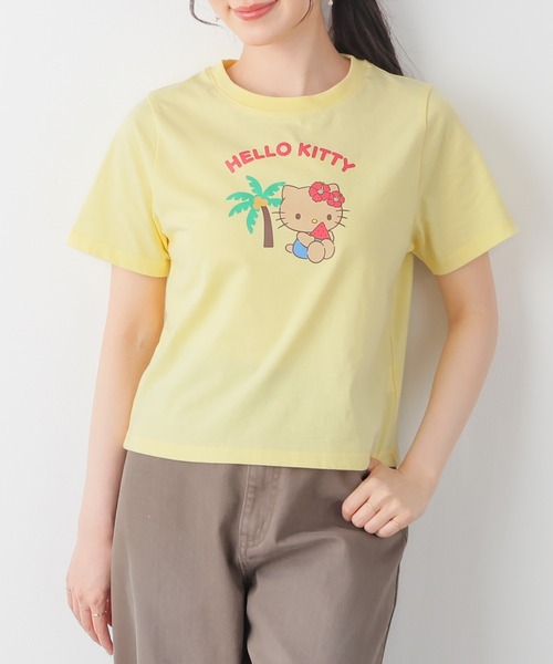 Honeys(ハニーズ)の「ハローキティ/Tシャツ(Tシャツ/カットソー・レディース・イエロー/ピンク/ホワイト/サックスブルー/ブラック・3L/L/LL/M/S)」の4枚目の写真