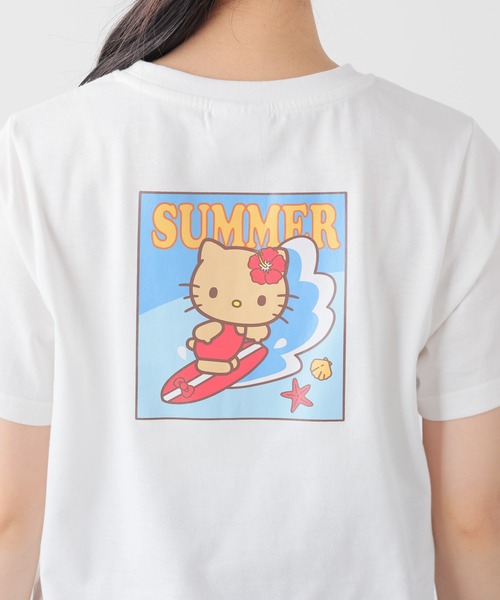 Honeys(ハニーズ)の「ハローキティ/Tシャツ(Tシャツ/カットソー・レディース・イエロー/ピンク/ホワイト/サックスブルー/ブラック・3L/L/LL/M/S)」の18枚目の写真