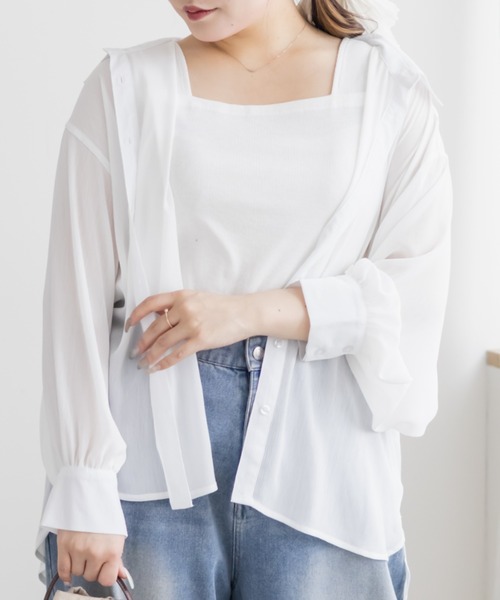 CLETTE(クレット)の「CLETTEオリジナルスクエアネックタンクトップ(タンクトップ・レディース・ブラック/オフホワイト・4L/3L/LL)」の13枚目の写真