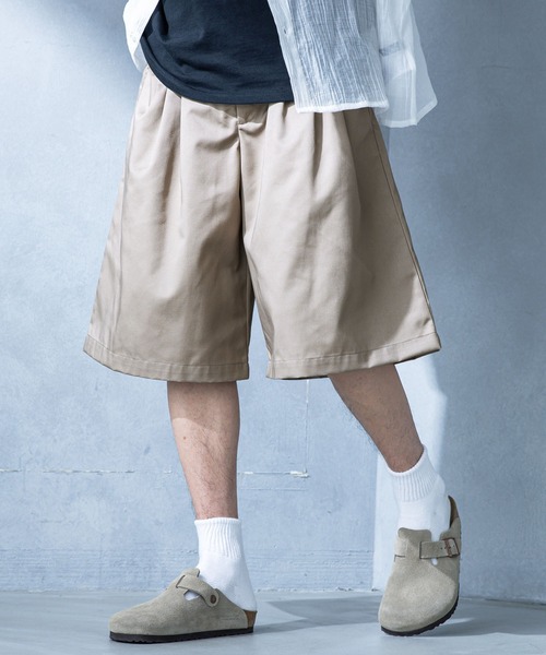 MDR(エムディアール)の「ワイドタックショーツ(その他パンツ・メンズ・ブラック/ベージュ・L/M)」の1枚目の写真