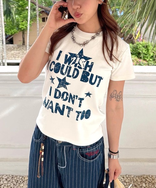 SHEENA(シーナ)の「グランジロゴコンパクトフィットTシャツ(Tシャツ/カットソー・レディース・ホワイト/ブラック・M)」の8枚目の写真