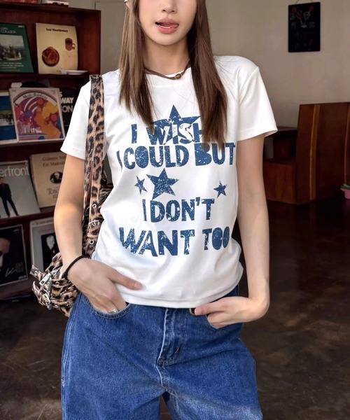 SHEENA(シーナ)の「グランジロゴコンパクトフィットTシャツ(Tシャツ/カットソー・レディース・ホワイト/ブラック・M)」の10枚目の写真