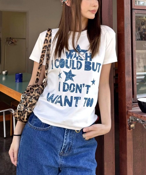 SHEENA(シーナ)の「グランジロゴコンパクトフィットTシャツ(Tシャツ/カットソー・レディース・ホワイト/ブラック・M)」の11枚目の写真