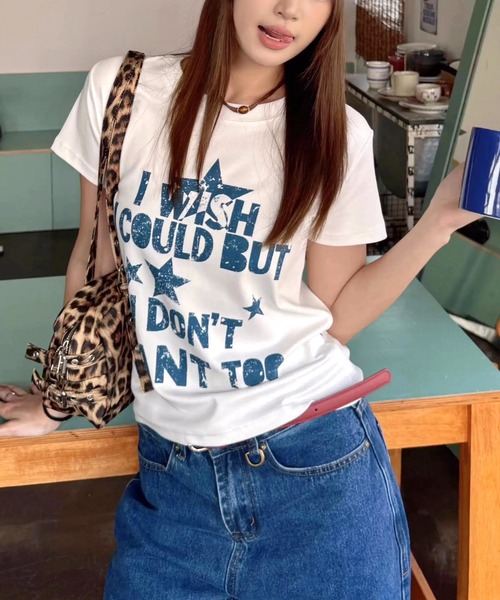 SHEENA(シーナ)の「グランジロゴコンパクトフィットTシャツ(Tシャツ/カットソー・レディース・ホワイト/ブラック・M)」の12枚目の写真