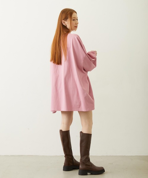 MILKFED.（ミルクフェド）の「HENLEY NECK BIG L/S TOP（Tシャツ/カットソー・レディース・ブラック/ピンク/オートミール・ONE SIZE）」の8枚目の写真