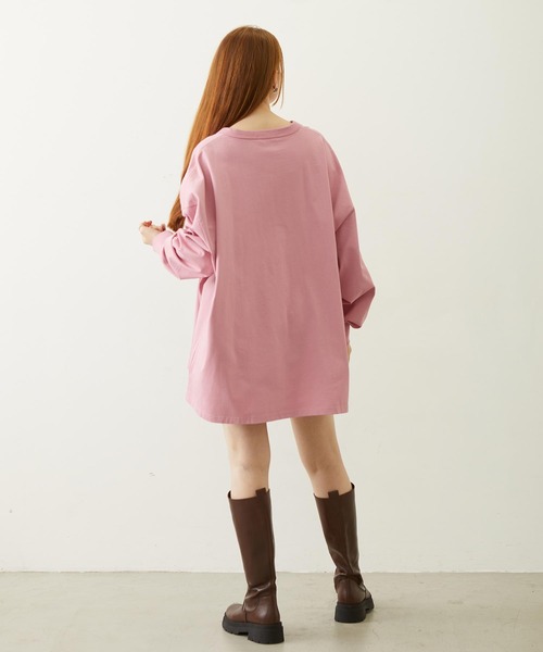 MILKFED.（ミルクフェド）の「HENLEY NECK BIG L/S TOP（Tシャツ/カットソー・レディース・ブラック/ピンク/オートミール・ONE SIZE）」の11枚目の写真