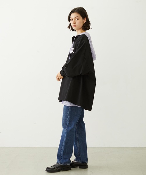 MILKFED.（ミルクフェド）の「HENLEY NECK BIG L/S TOP（Tシャツ/カットソー・レディース・ブラック/ピンク/オートミール・ONE SIZE）」の14枚目の写真