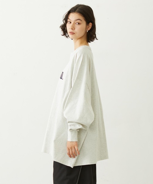 MILKFED.（ミルクフェド）の「HENLEY NECK BIG L/S TOP（Tシャツ/カットソー・レディース・ブラック/ピンク/オートミール・ONE SIZE）」の21枚目の写真
