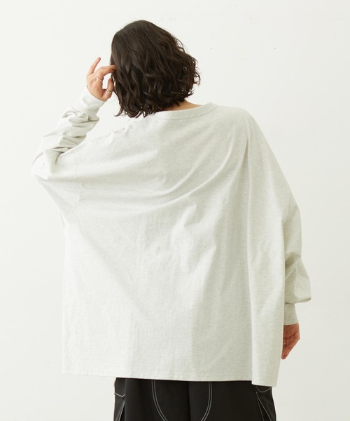 MILKFED.（ミルクフェド）の「HENLEY NECK BIG L/S TOP（Tシャツ/カットソー・レディース・ブラック/ピンク/オートミール・ONE SIZE）」の22枚目の写真