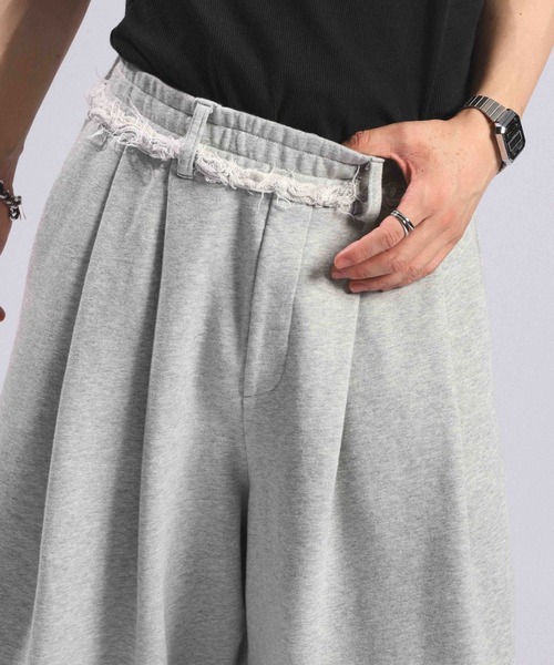 RAGEBLUE（レイジブルー）の「Double Tuck Sweat Cut Off Half Pants/2タック/スウェットカットオフハーフパンツ（スウェットパンツ・メンズ・ブラック/ライトグレー・FREE）」の11枚目の写真