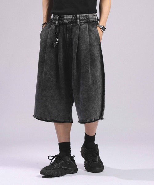 RAGEBLUE（レイジブルー）の「Double Tuck Sweat Cut Off Half Pants/2タック/スウェットカットオフハーフパンツ（スウェットパンツ・メンズ・ブラック/ライトグレー・FREE）」の18枚目の写真
