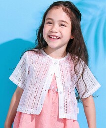 SLAP SLIP | ニットレース半袖カーディガン(90~130cm)(カーディガン/ボレロ)