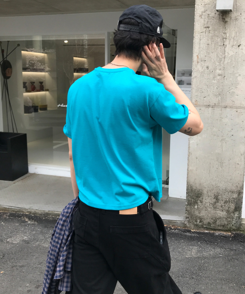 LEIRE（ルアール）の「エッセンシャルクロップTシャツ[アクアブルー]（Tシャツ/カットソー・メンズ・その他・MEDIUM/LARGE/X-LARGE/2XL）」の2枚目の写真