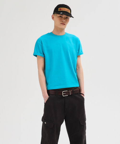 LEIRE（ルアール）の「エッセンシャルクロップTシャツ[アクアブルー]（Tシャツ/カットソー・メンズ・その他・MEDIUM/LARGE/X-LARGE/2XL）」の4枚目の写真