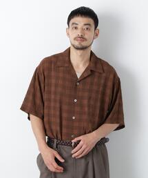 シースルーチェックシャツ 半袖