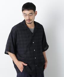 シースルーチェックシャツ 半袖