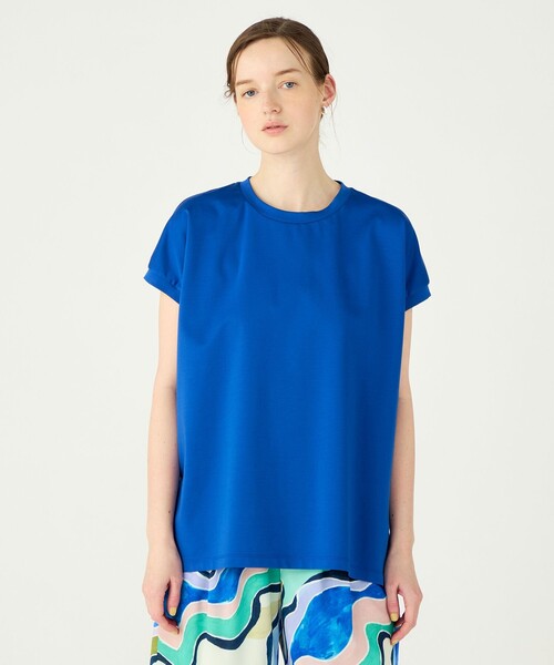 BALLSEY（ボールジィ）の「スーピマモクロディ フレンチチュニックTシャツ（Tシャツ/カットソー・レディース・ベージュ/ブラック/ホワイト/ブルー・S）」の9枚目の写真